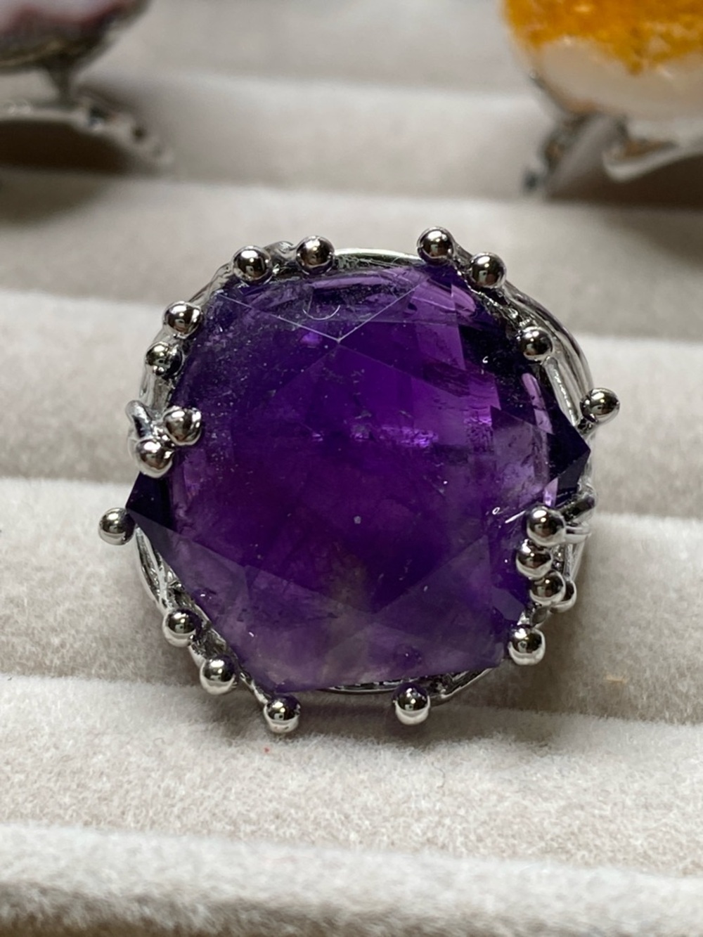 Star of David Amethyst Ring • Rose-Cut Sacred Geometry • Crown Halo Statement - Picture 5 of 7